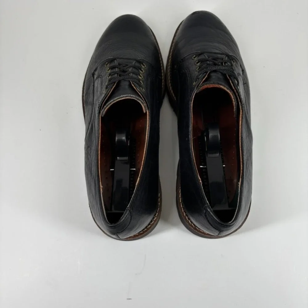 H.S. Trask Gallatin 1002 Men's US 9M Black Bison‎ Leather Plain-Toe Derby Shoes